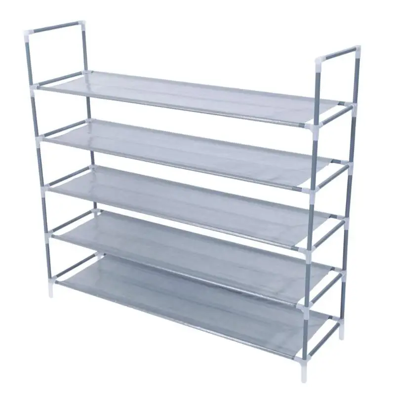 

Simple Assembly 5 Tiers Non-woven Fabric Shoe Rack w/Handle Home Organizer