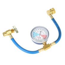 AC R134A портативный для автомобиля кондиционер заправка хладагента измерительный шланг с манометром комплект M14 резьба