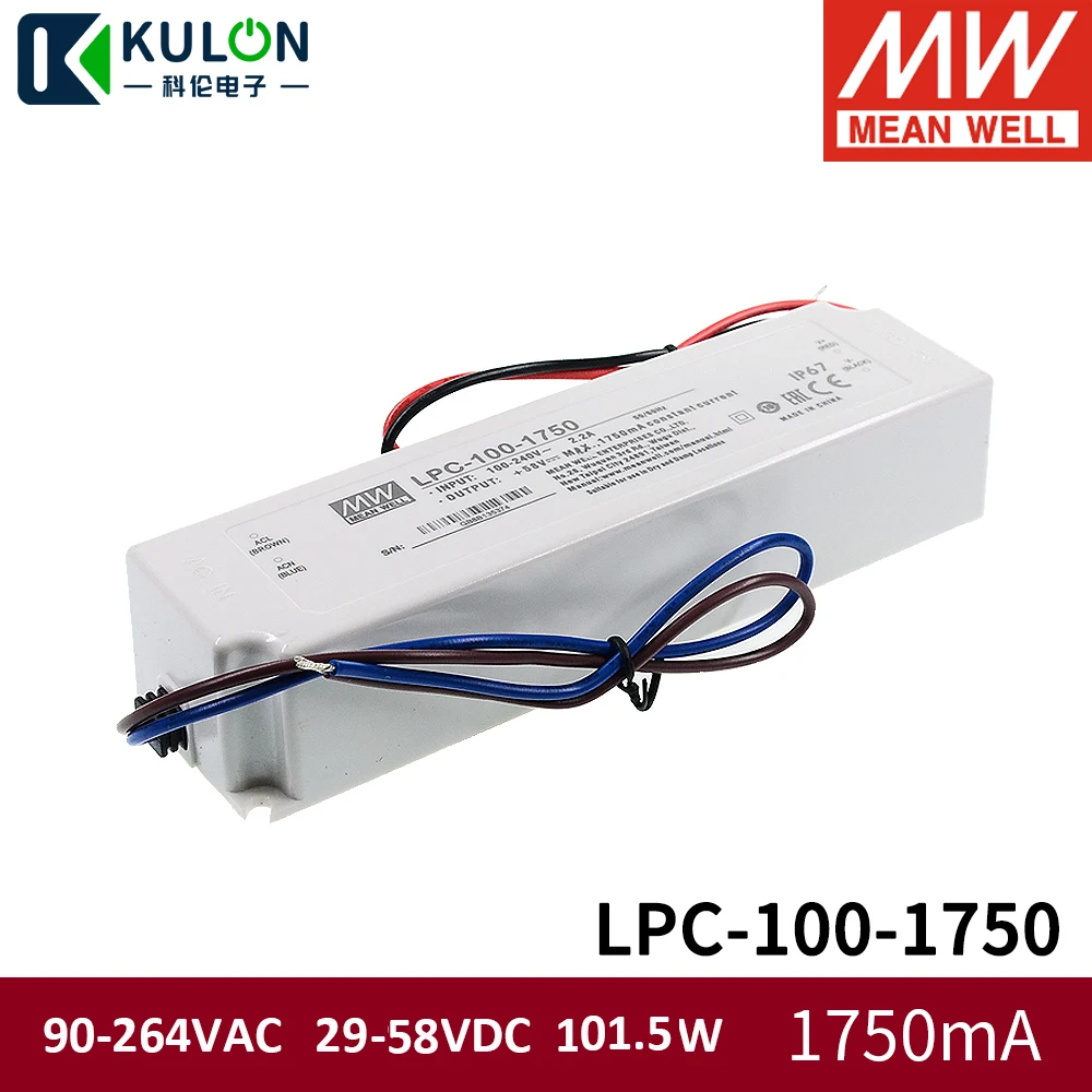 Оригинальный Meanwell LPC 100 Водонепроницаемый светодиодный источника питания с одним