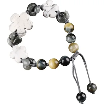 

cute Style Couples Distance Bracelet White Grey Natural Stone Beaded Bracelet for Men Women Friend Gift Charm Strand Jewelry