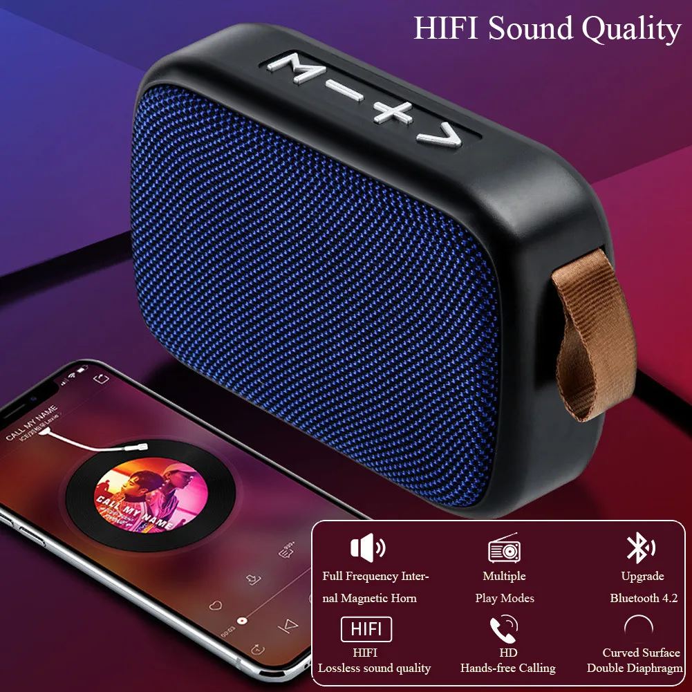 Беспроводная Bluetooth Колонка NATTHSWE Портативная колонка с SD картой и объемным