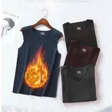 2021 2pcs Men Winter Thermal Underwear Tops Body Sleeveless Vest Invisible Thermo Warmer Slimming Sleeveless Add Velvet Inner