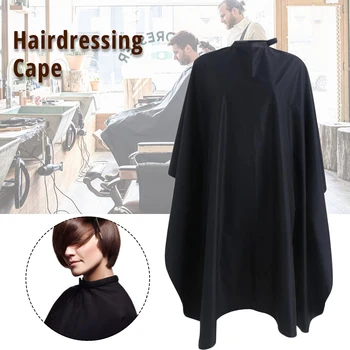 

Easy Clean Smooth Barber Durable Hairdressing Cape Gown Haircut Apron Black Snap Closure Kids Adult Nylon Hair Salon Styling