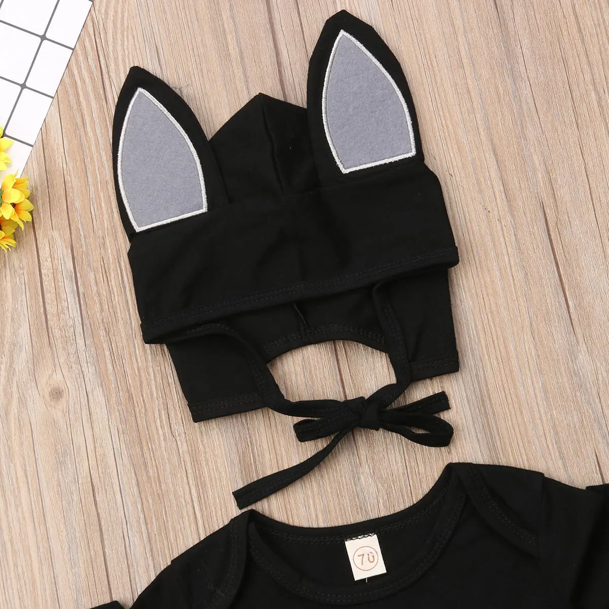 Halloween Bat Romper Hat Outfits Newborn Infant Baby Boys Girls Toddler Kids Cosplay Costume Set Clothes 0-18M