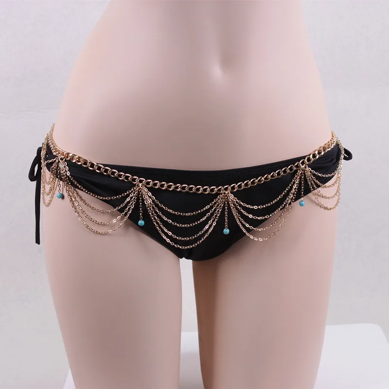 Bohemia ethnic wind restoring ancient ways is a hoard of chain tassel waist body | Украшения и аксессуары