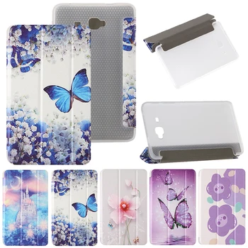 

For Samsung TAB A 7.0 T280/T285 Shockproof Protective Shell PU Leather And TPU Pattern Case Bracket Tri-folfing Tablet Cover