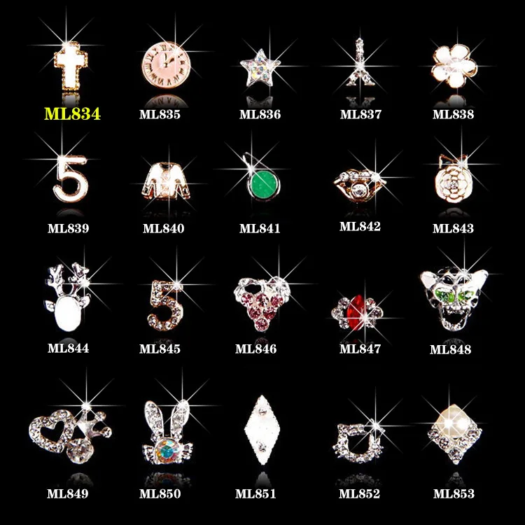 10pcs Newest Crystal Colourful Nail Rhinestone Alloy Art Decorations DIY Glitter 3D Jewelry Pendant Japan Style | Красота и здоровье