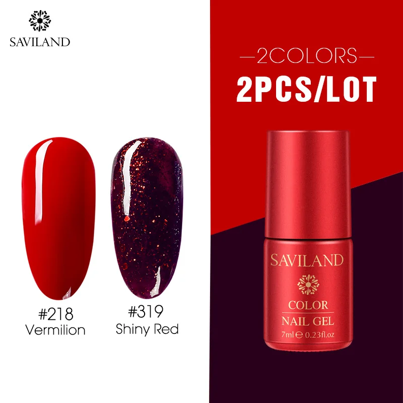 SAVILAND 2 шт Цветной Гель-лак для ногтей Полупостоянный праймер Hybird Soak Off UV 7 мл верхнее Базовое покрытие гель лак для ногтей - Цвет: ZHG1655