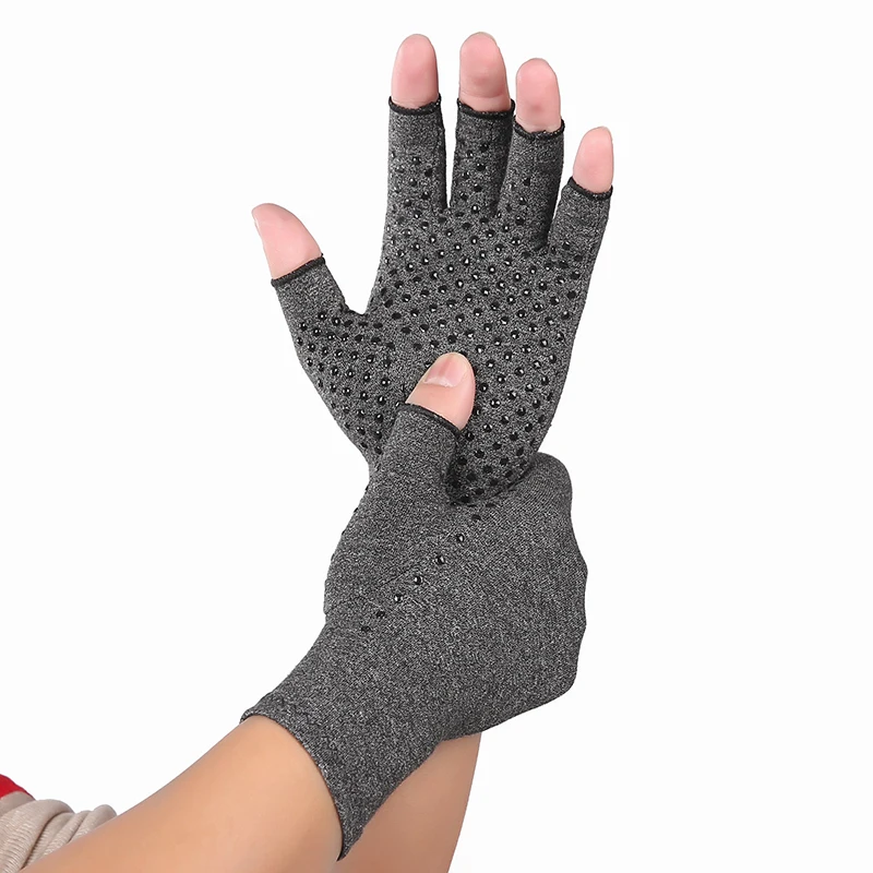 

new gloves indoor sports anti-slip care gloves rehabilitation training arthritis dispensing glue exposed hemp ash pressure glove