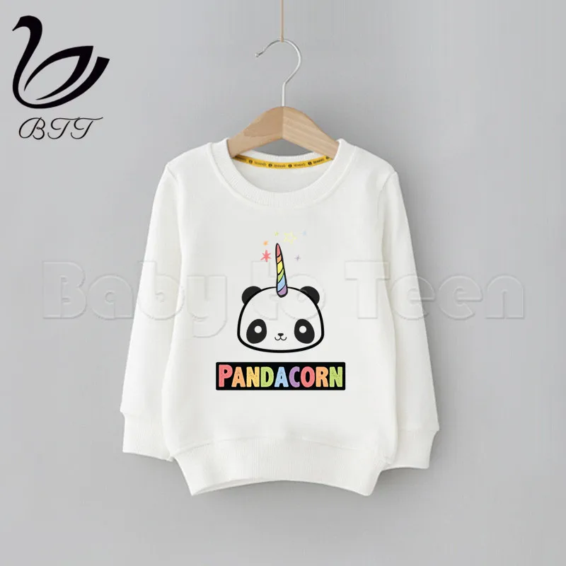 Детская толстовка с капюшоном с рисунком из мультфильма «I Am A Pandicorn»; свитера с милым принтом; детская одежда; детские толстовки с капюшоном и рисунком - Цвет: E