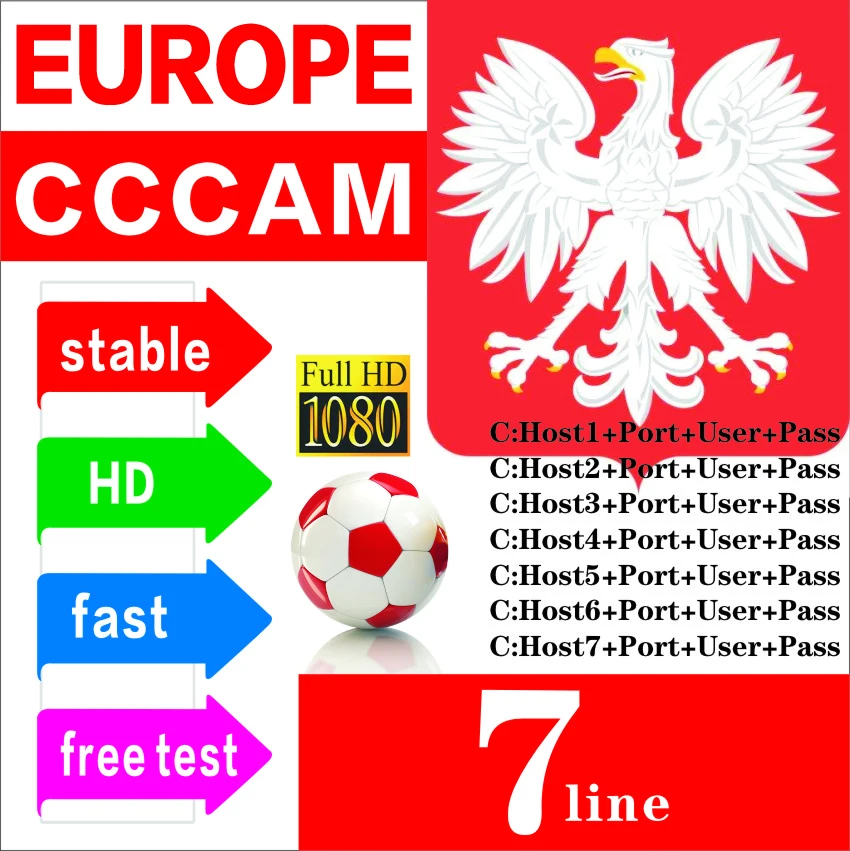 

Stable cccam clines for Europe cccam 7 lines for Portugal Spain Italy Poland cccam server Satellite TV full HD DVB-S2