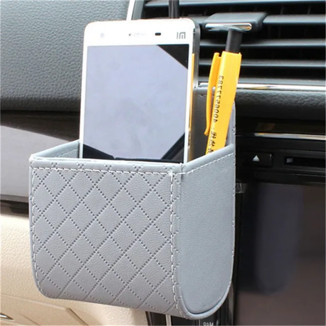 Car Outlet Vent Seat Back Tidy Storage Box PU Leather Coin Bag Case Pocket Organizer Hanging