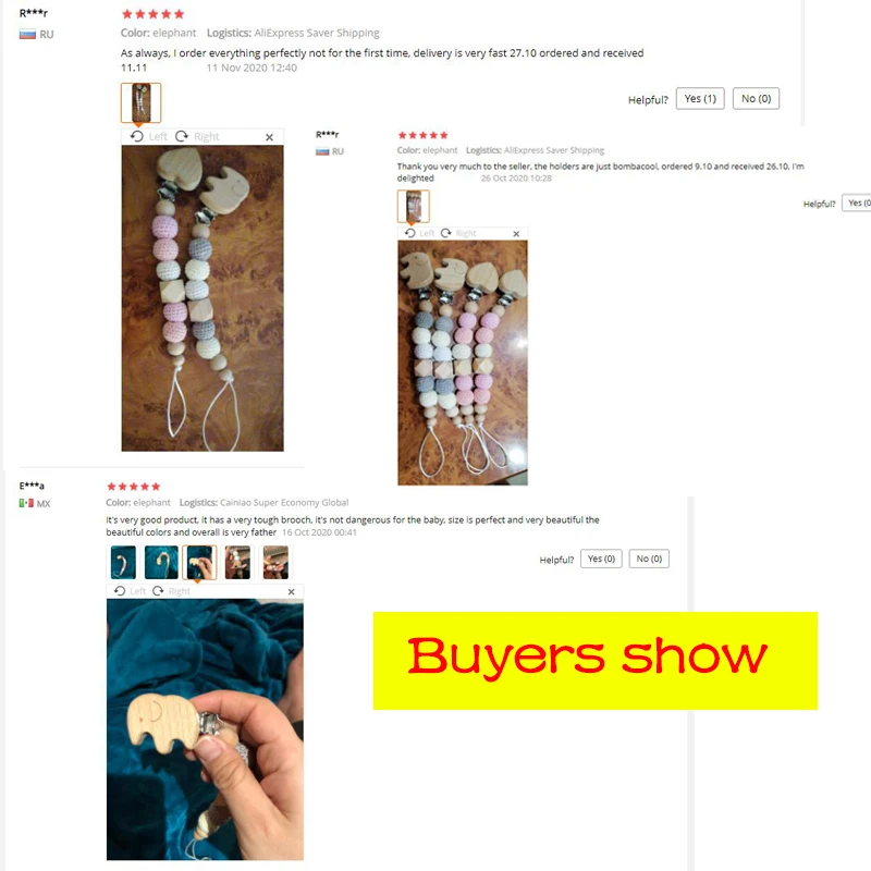 Baby Pacifier Chain Elephant Wooden Clip Geometric Crochet Beads Bag Wood Teether Tiny Rod Dummy Clips Baby Pacifier Holder 6