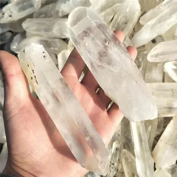 

1pc wholesale Natural white clear quartz rough points transparent crystal stone healing wand for decorative