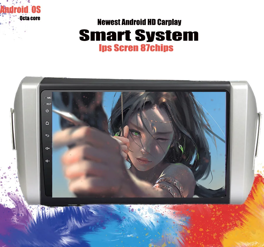 Sale 2 din Android 9.1 4G+64G car dvd for Toyota INNOVA 2015 2016 2018 2019 9