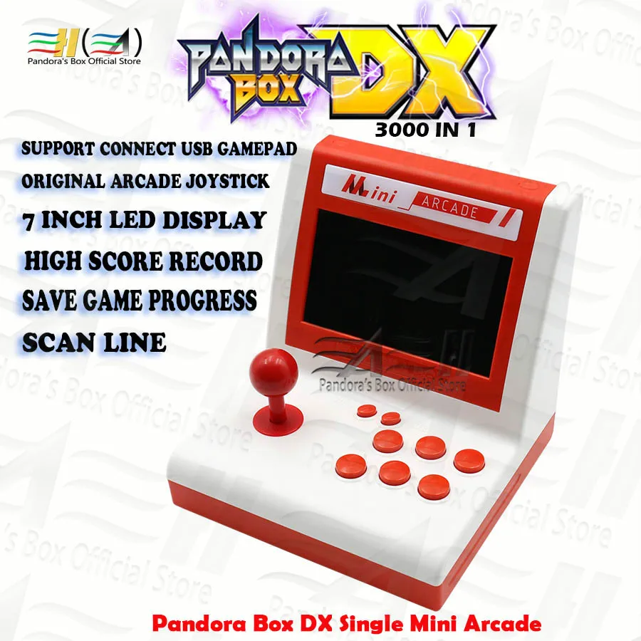 2021 Pandora Box DX 3000 in 1 single mini arcade retro bartop arcade joystick Can save game progress High score record 3d tekken