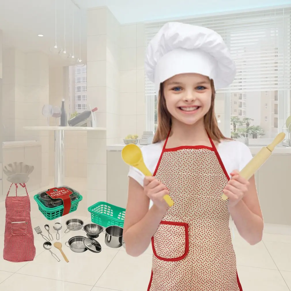 Детский мини-набор кухонных игрушек для приготовления пищи, детский игровой домик, набор кухонных игрушек из нержавеющей стали, набор