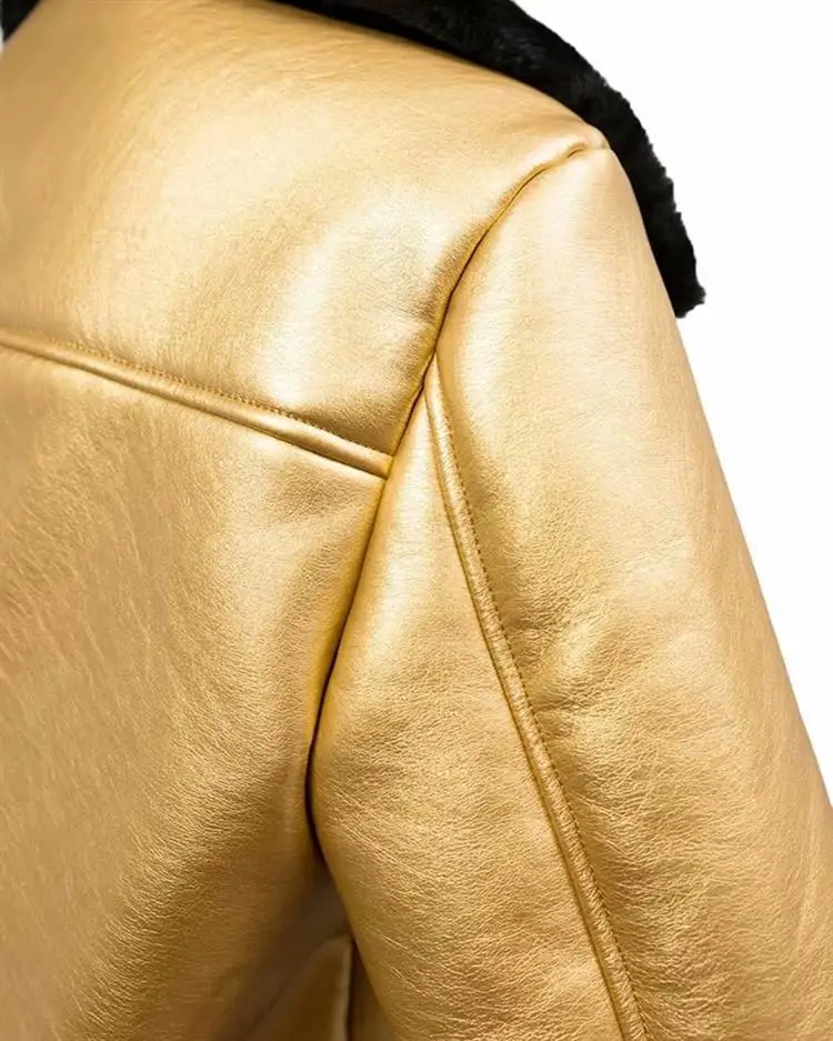 Модная новинка, Женская куртка из искусственной кожи, серебряные золотые пряжки, длинный теплый плащ с меховой подкладкой, с поясом, Рождественская верхняя одежда