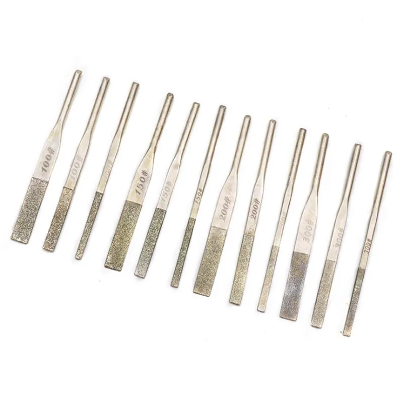 

12 sets of mechanical diamond flat inclined short file Ftm-12 diamond file set of shaping mechanical vibration file