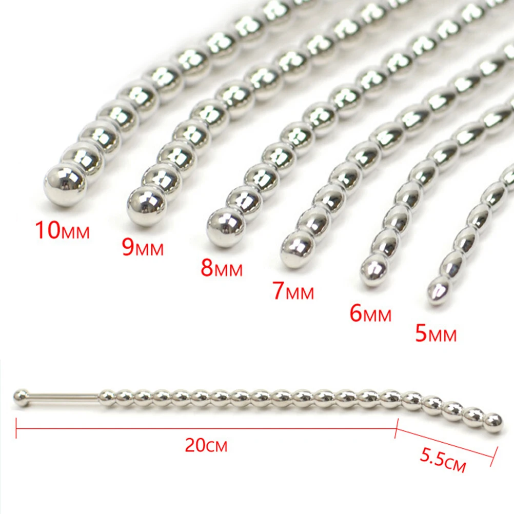 New Stainless Steel Urethral Sound 5/6/7/8/9/10mm Urethral Dilators Sex Toys for Men Penis Plug Sound Toys -15
