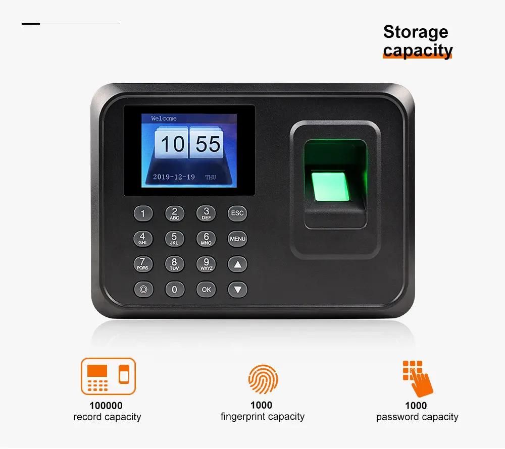 Details about   ZKTeco Biometric Fingerprint Time Attendance Clock Checking-in Recorder 