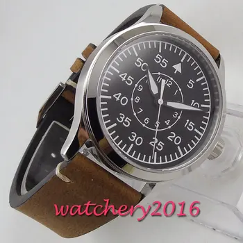 

42mm corgeut black dial luminous sapphire glass Mechanical automatic mens watch