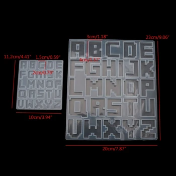 

Pixel Letters Epoxy Resin Casting Mold Alphabet Keychain Pendant Alphabet UV Resin Silicone Mold Jewelry Making Tools