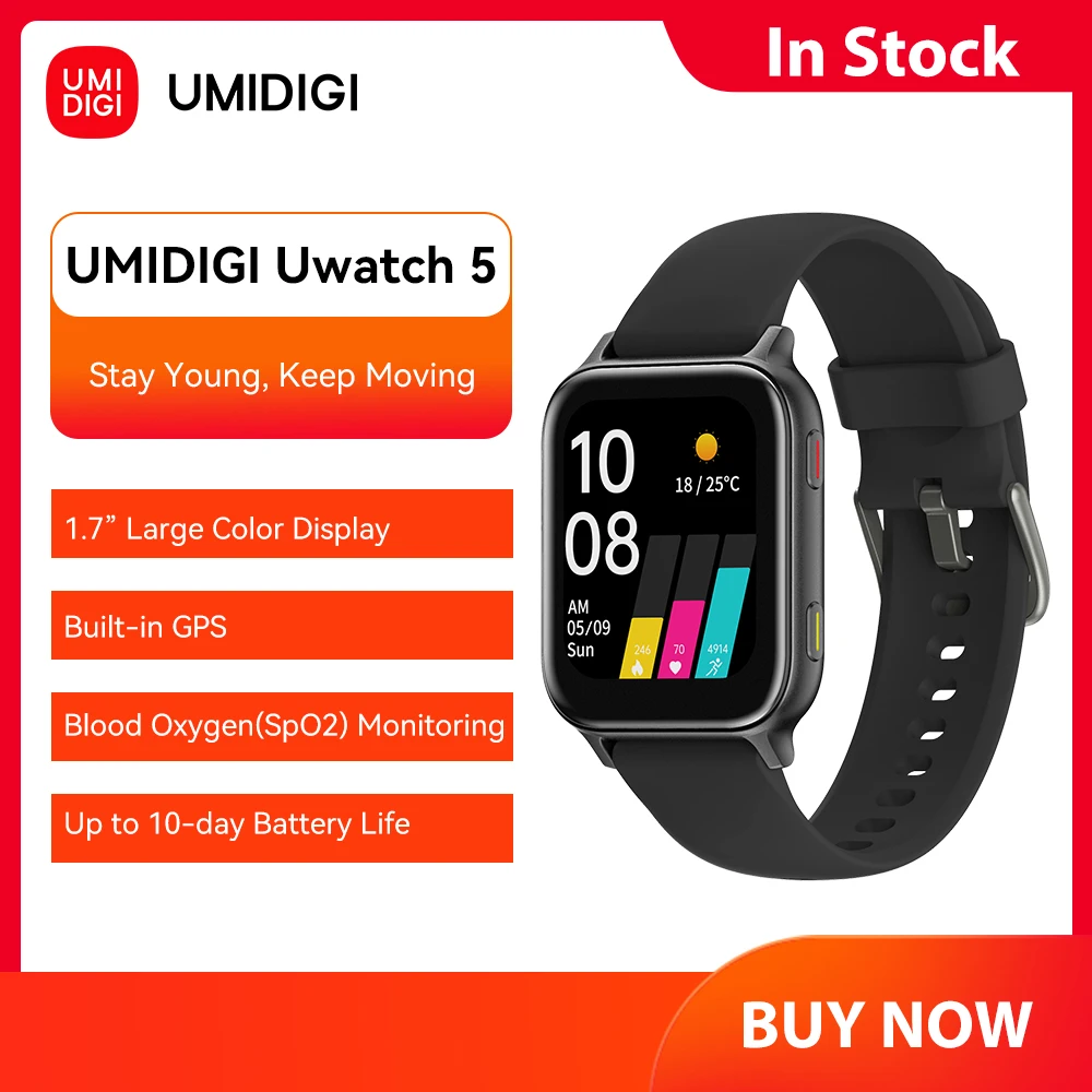 Смарт-часы UMIDIGI Uwatch 5 с Bluetooth GPS водостойкие до атм | Электроника