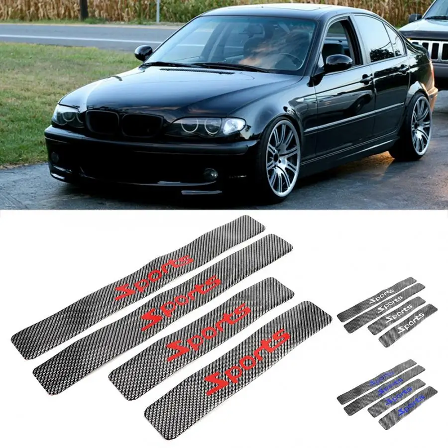 4 Pcs Car Door Protector Sticker 25 x 15 8cm Carbon Fiber Material Sill auto emblem | Автомобили и мотоциклы