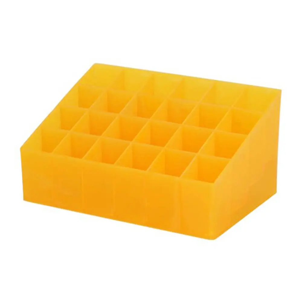 

24 Grid Lipstick Holder Plastic Cosmetic Organizer Lipsticks Display Rack Portable Makeup Storage Box