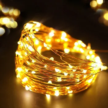 

Christmas LED String Lights 2m 5m 10m Copper Wire Garland Powered by CR2032/AA/USB Fairy lights For Xmas Wedding Decor Lighting