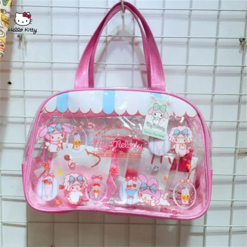 HELLO KITTY модная женска сумка из ПВХ материала Сумочка Прозрачная мягкая косметичка