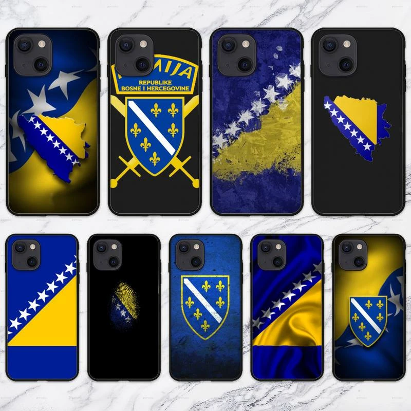 bosnia Flag Phone Case For iPhone 11 12 Mini 13 Pro XS Max X 8 7 6s Plus 5 SE XR Shell iphone 11 case with card holder