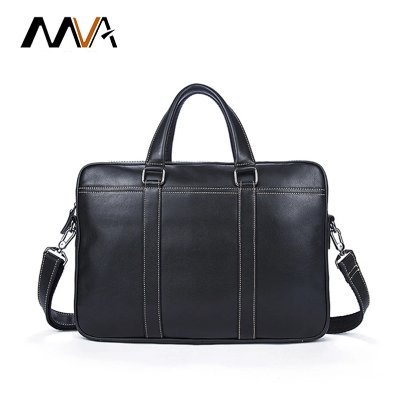 

MVA men's briefcase leather computer bag office bag handbag messenger bag soft leather luxury high-end men's bag free shipping
