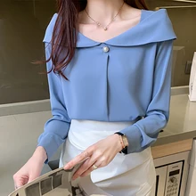 

New Spring Chiffon Blouse Women Shirt Button Office Lady Long Sleeve Tops Casual Woman Clothes Shirts Blusas Mujer De Moda 2022