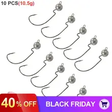 10 шт./лот 10,5 г углеродистая сталь крючки Кривошип приманки из свинца голова крюк мягкие приманки морской рыбалки