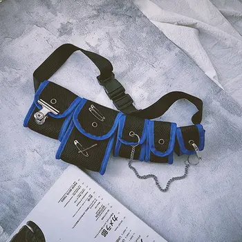 

2020 Cool Streetwear Waist Chest Bag for Men Women Mesh Tactical Package Whit 5 Pockets Hip-hop Waist Packs Waist Packs Belt Bag