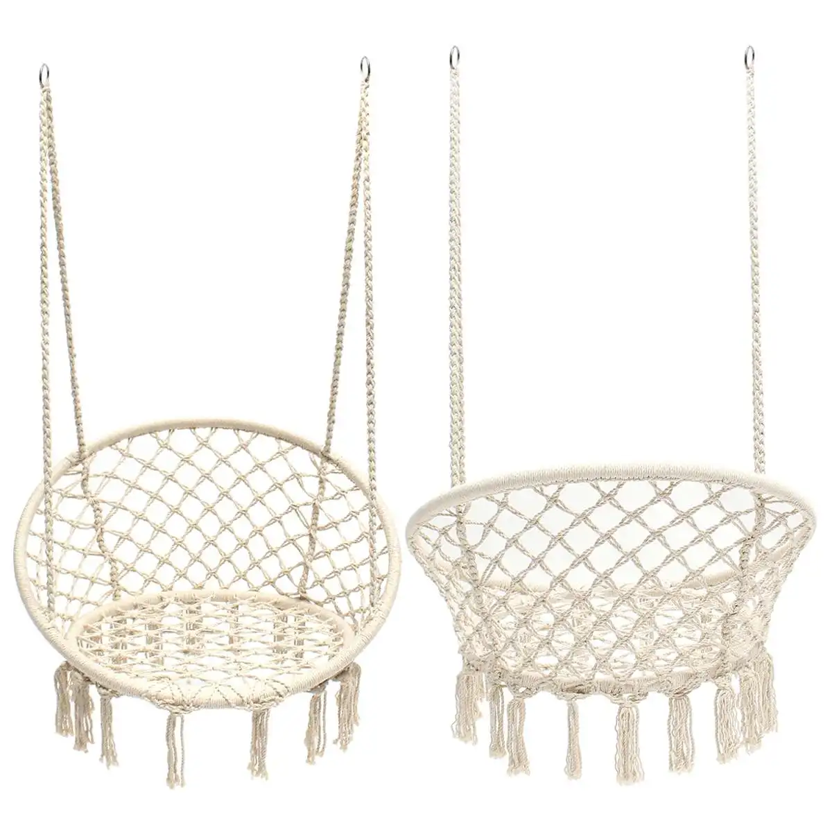 Nordique coton corde hamac chaise à la main tricoté intérieur extérieur enfants balançoire lit adulte balançoire chaise suspendue hamac ► Photo 2/6