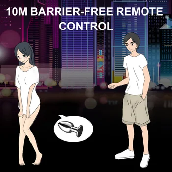 Metal Anal Vibrators Butt Plug Vibrator Wireless Remote Male Prostate Massager Adult Sex Toys for Men Woman Gay Erotic Toys 2