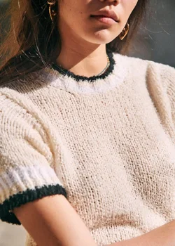 

Women Sweaters 2020 Spring and Summer New Warm Linen Sweater Round Neck Short Sleeve Women