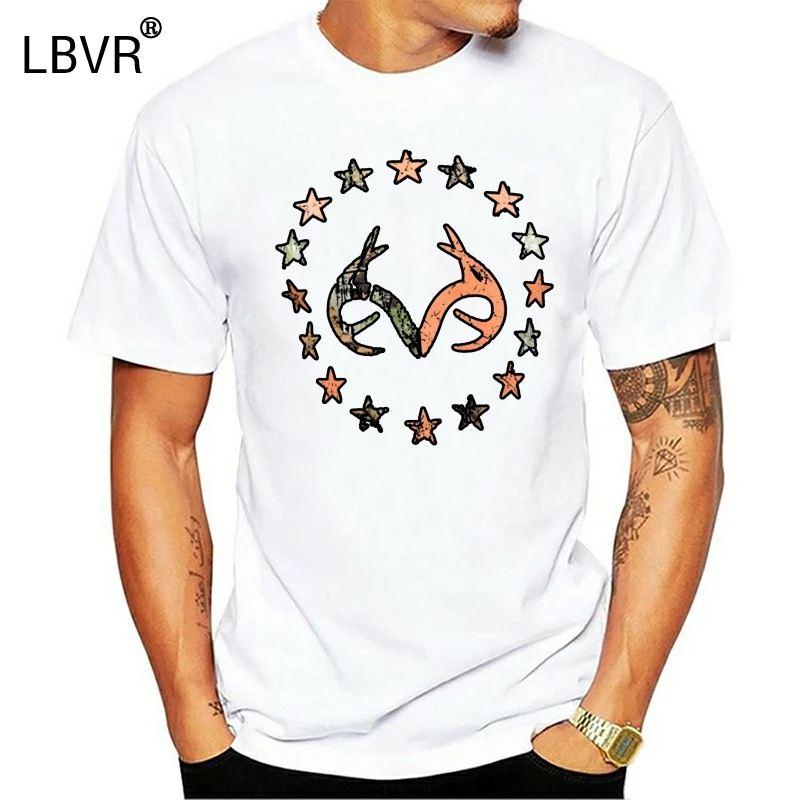 Realtree Mens Tee T Shirt S M L Xl Xxl Buckhorn Logo American Hunting Deer New Adults Casual | Мужская одежда