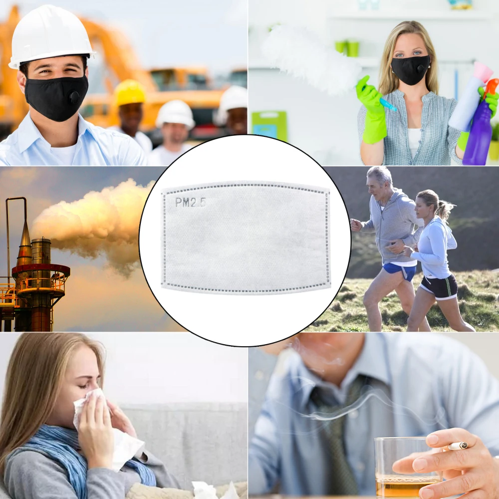 

10pcs/set Env-Protection Anti Dust Pm2.5 Activated Carbon Mask Filter Face Masks Insert Protective Filter Safety Protective Mask