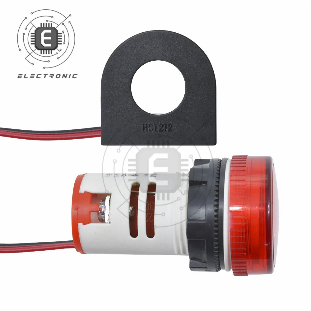 22MM 라운드 미니 LED 디지털 디스플레이 AC 전압 전류 측정기 0-100A 50-500V 5가지 색상