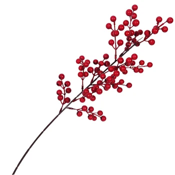 

1pcs/6pcs Artificial Flower Fake Red Berry Stems Branch for Home Wedding Christmas Tree Decor Festive Accessories Ornaments