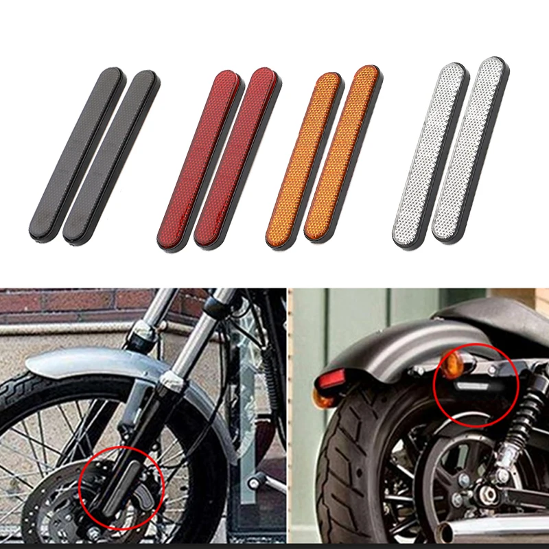 2Pcs Motorcycle Front Fork Reflector Reflective Sticker Warning Sign for Harley Sportster 883 Softail Dyna Tourng Four Colors | Автомобили