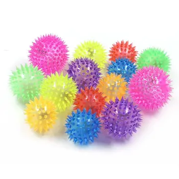 

Flashing Light Elastic Squeaky Spiky Dog Ball Toy Ball Puppy Dogs Playing Toys