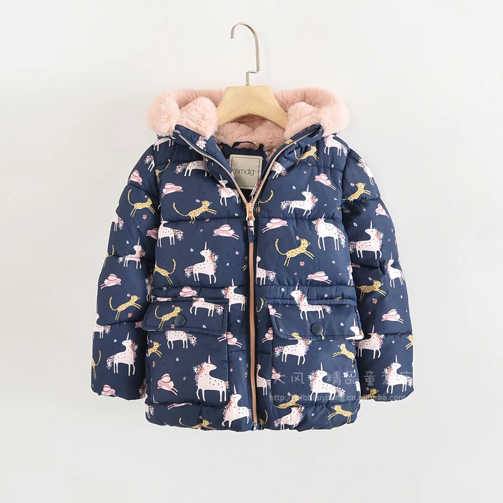 

0918-09 2019 Winter New Full India Small Animal Girls Plus Cashmere Thickened Hat Cotton Coat