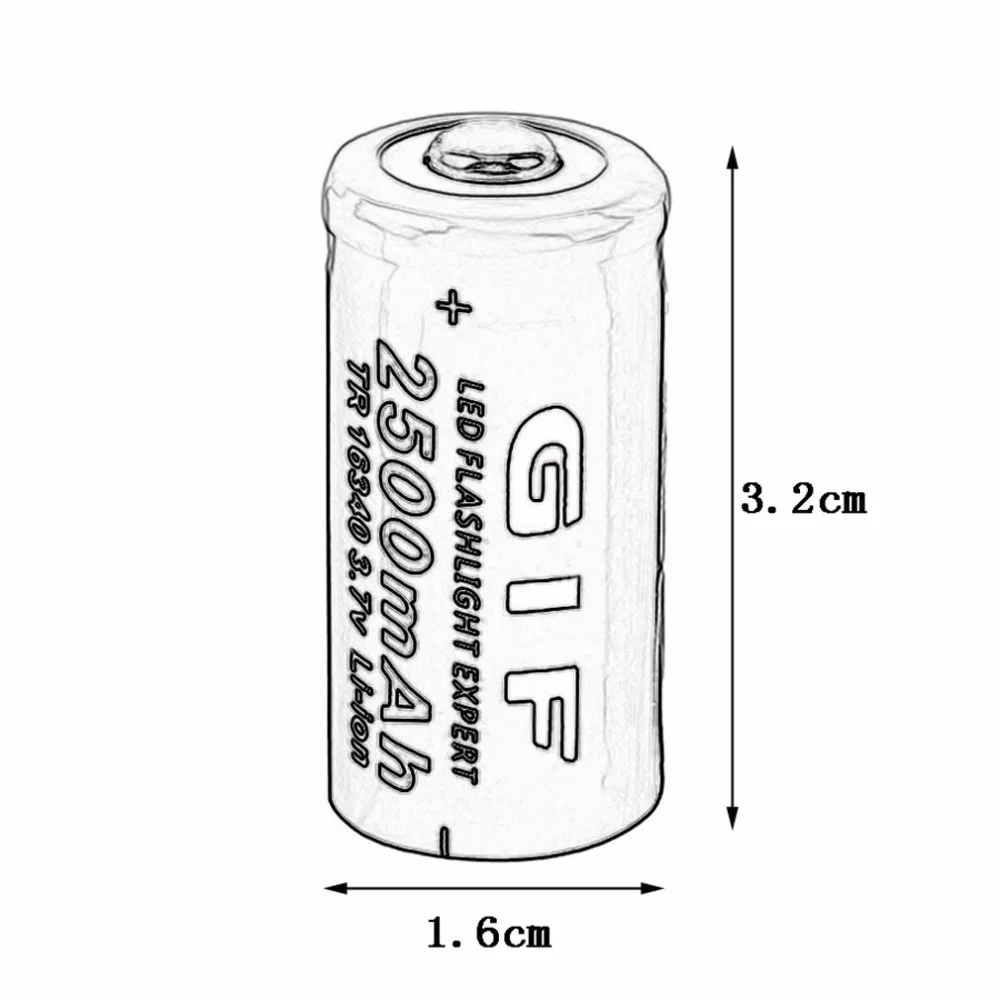 4 шт. AA 3,7 V 16340 2500mAh низкая восстанавливающаяся работа, перезаряжаемый литий-ионный светодиодный аккумулятор, безопасный для фонарика