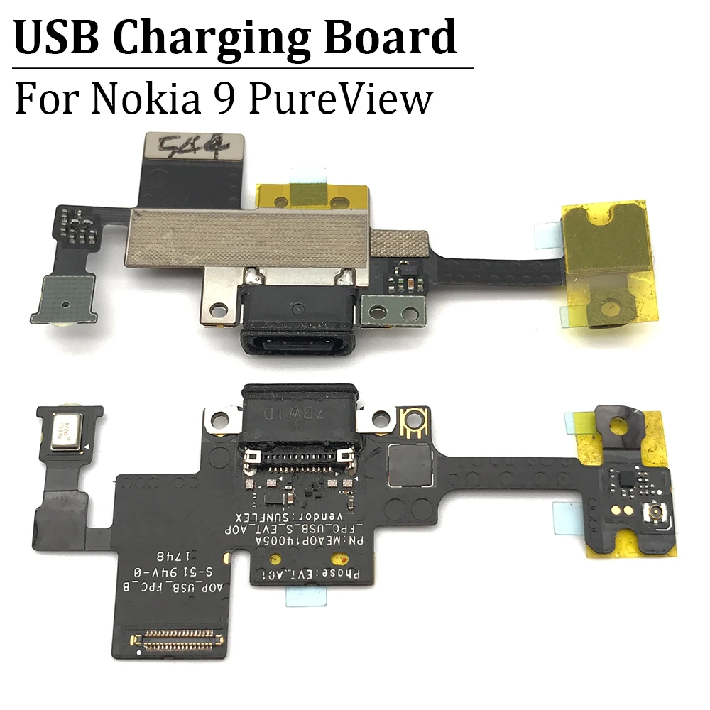 

New USB Charging Port Charger Board Flex Cable For Nokia 9 PureView Dock Plug Connector With Microphone