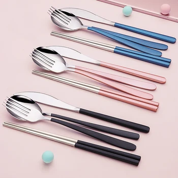 

Vintage Stainless Steel Tableware Steak Knife Christmas Cutlery Cuberteria Dorada Fork Spoon Knife Set Western Gold KK60CJ